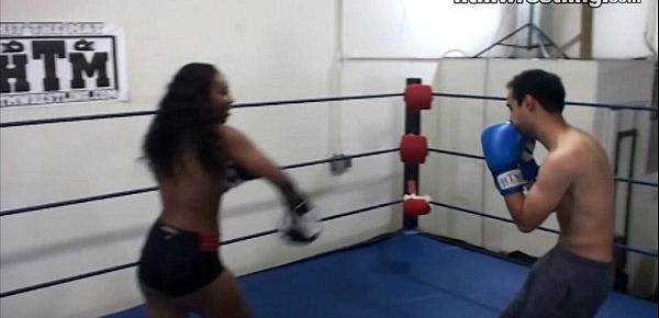  Femdom Boxing Beatdowns - Wimp Gets Dominated